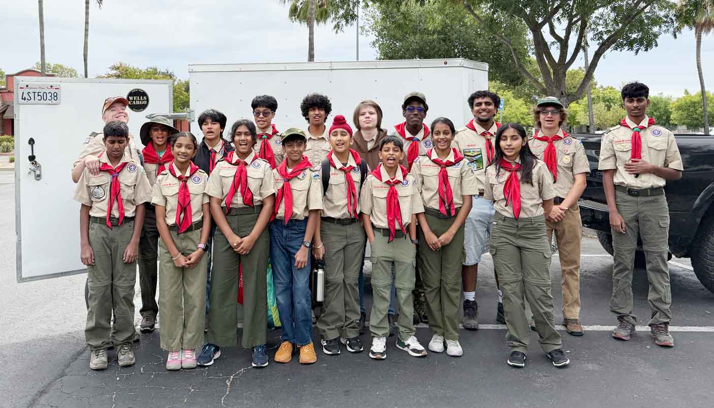 Troop 447 Scouts and volunteers gathered together